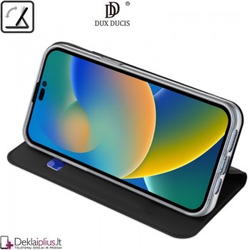 Dux Ducis dirbtinės odos viršelis - juodas (Apple Iphone 14 Pro) Dux Ducis dirbtinės odos viršelis - juodas (Apple Iphone 14 Pro)